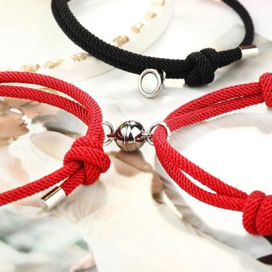 Couples Bracelets Magnetic Mutual Attraction Relationship Matching Friendship Rope Bracelet Set For Women Men Him Her BFF Best Friends Bracelet Braided Valentine's Day Gift